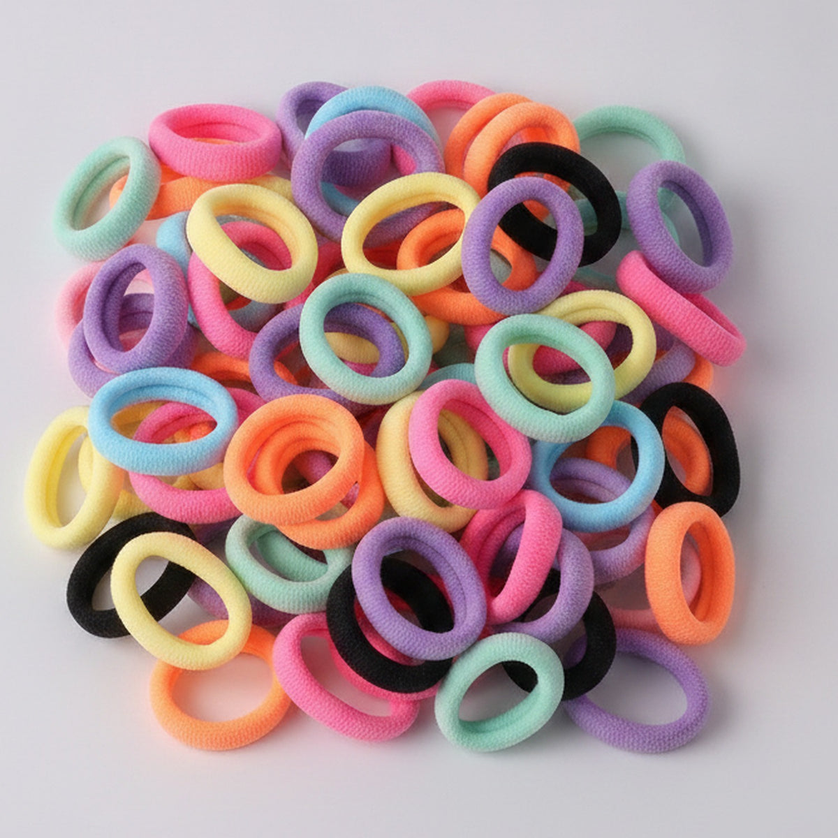 Colorful Fuzzy Hair Ties Rainbow Pack – hair accessories