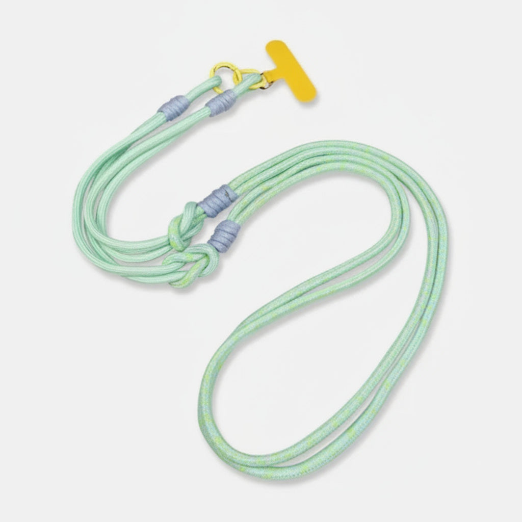 Rope Phone Strap With Beaded Detailing - Cyan Purple Adjustable Crossbody/Necklace/Bracelet – tech (view 1)