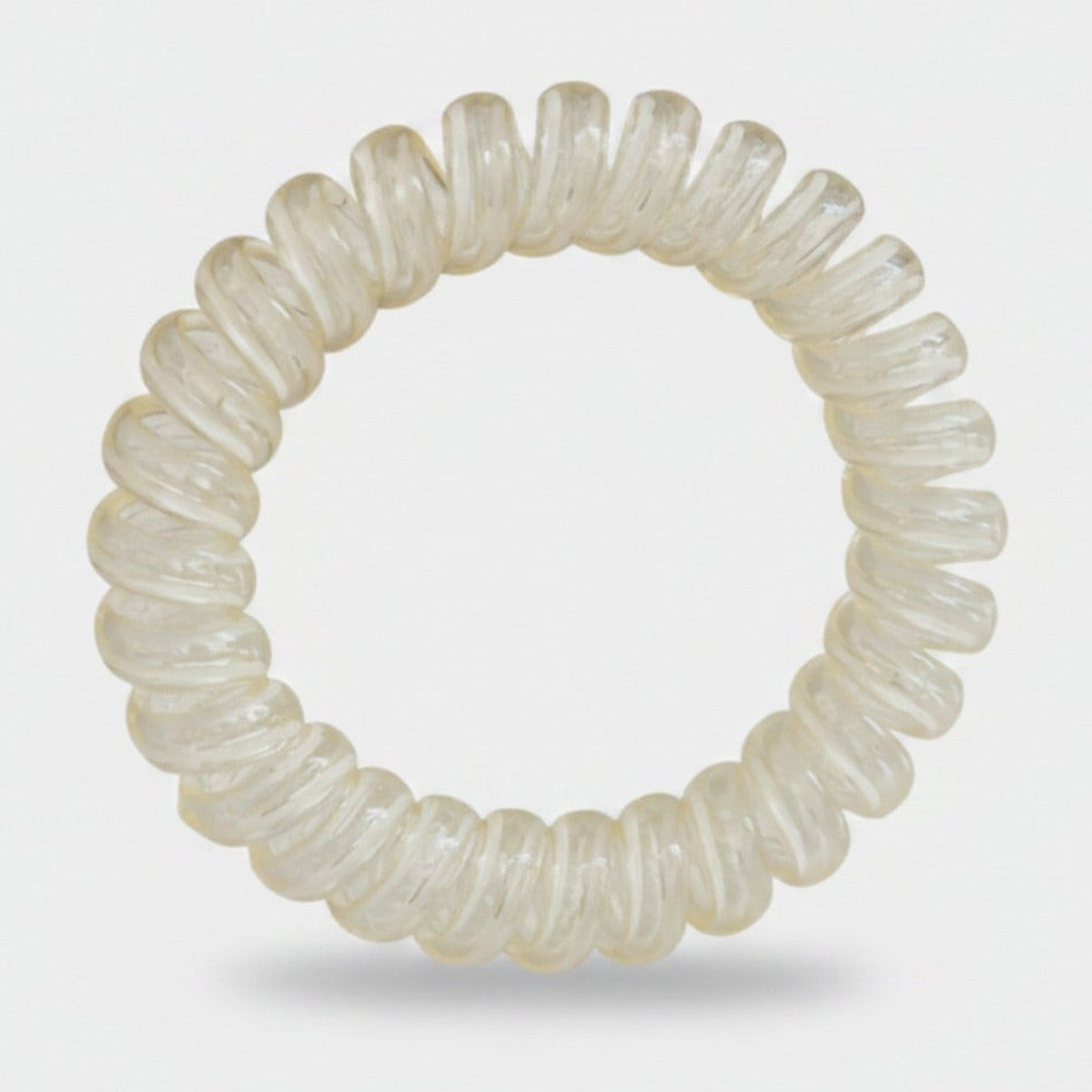 Spiral Coil Hair Tie Clear Cream – hair accessories