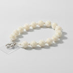 Bumpy Pearl Beaded Keychain - Cream Pearl