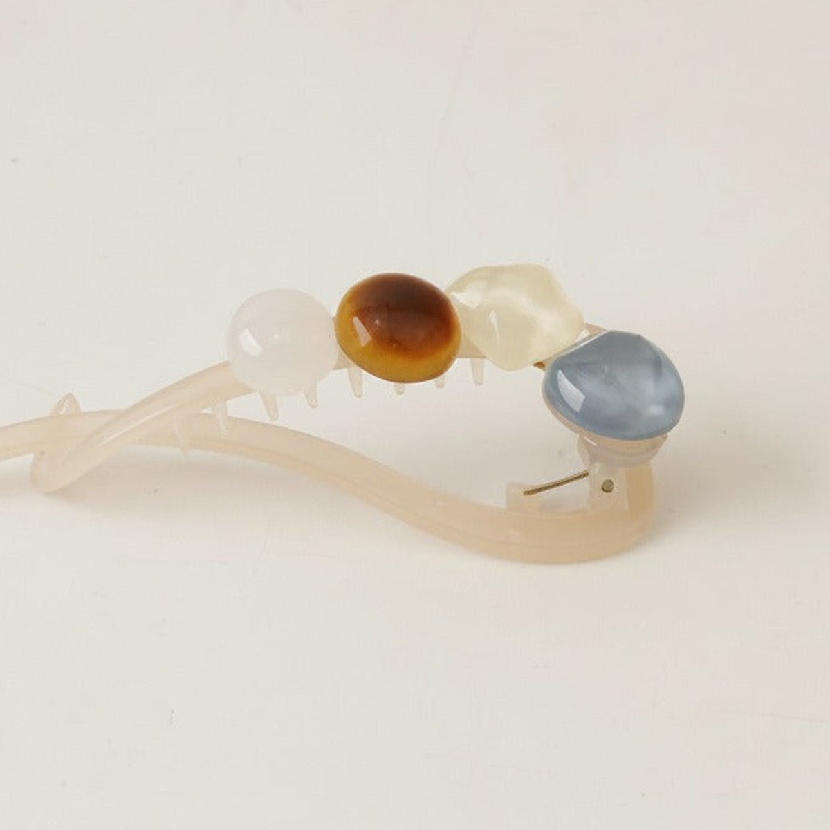 Gemstone Tortoiseshell Hair Claw Clip - Sage & Tiger Eye Mix – hair accessories (view 1)