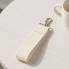 Textured Keychain Pouch Kit - Silver Hook White