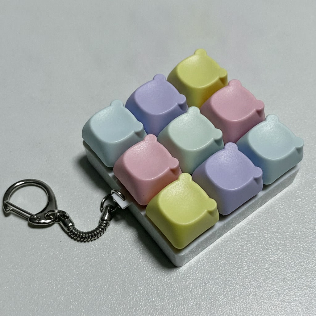 Mini Keyboard Keycap Keychain - Rainbow Mix