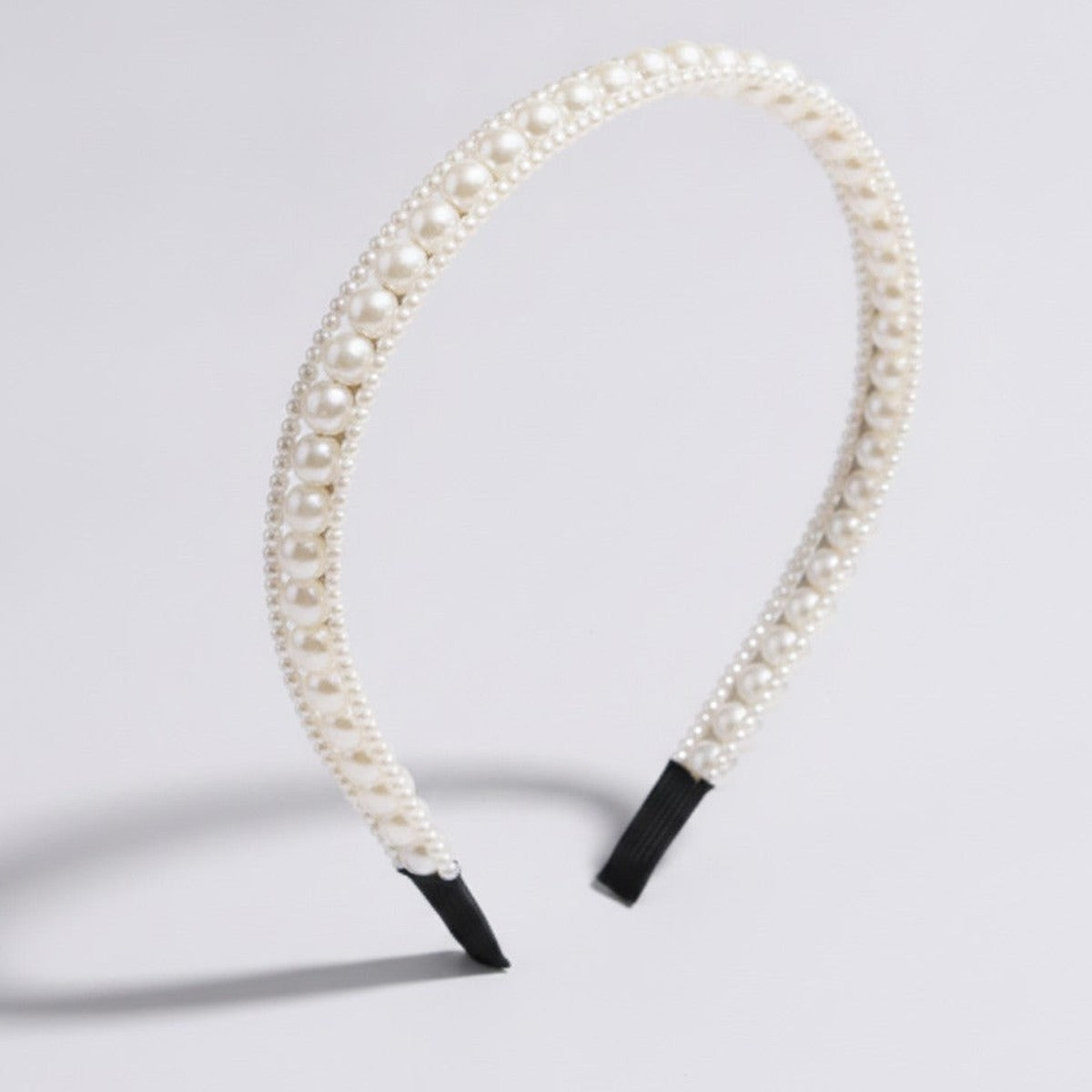 Layered Pearl Beaded Headband - Cream Pearl