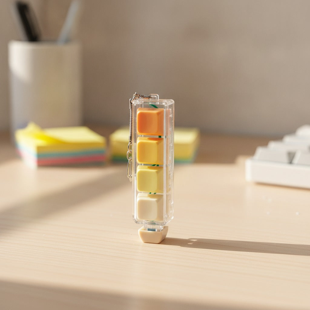 Mini Pop-It Button Keychain - Orange Gradient