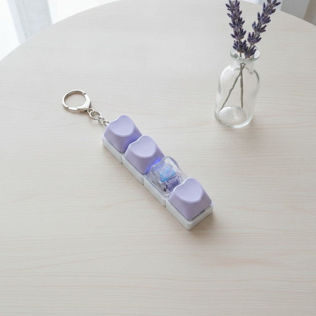Light-Up Heart Keychain - Purple