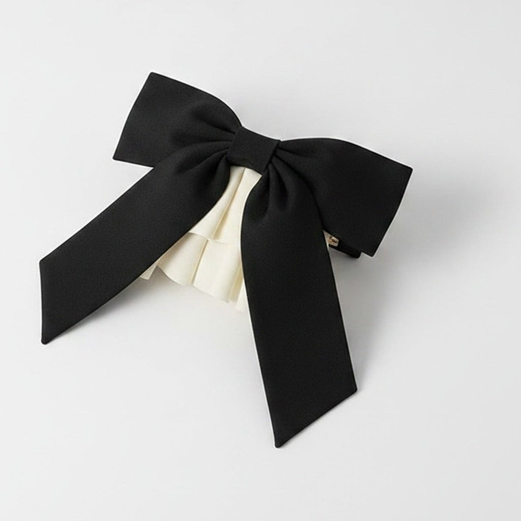 Black Ruffle Claw Hair Clip Cream – hair accessories (view 1)