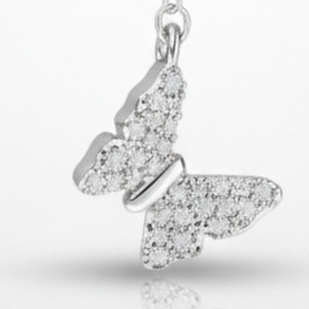 Silver Butterfly Charm Chain Lariat Necklace – jewelry (view 1)