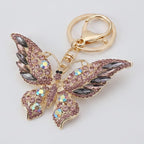 Sparkly Butterfly Charm Keychain - Purple