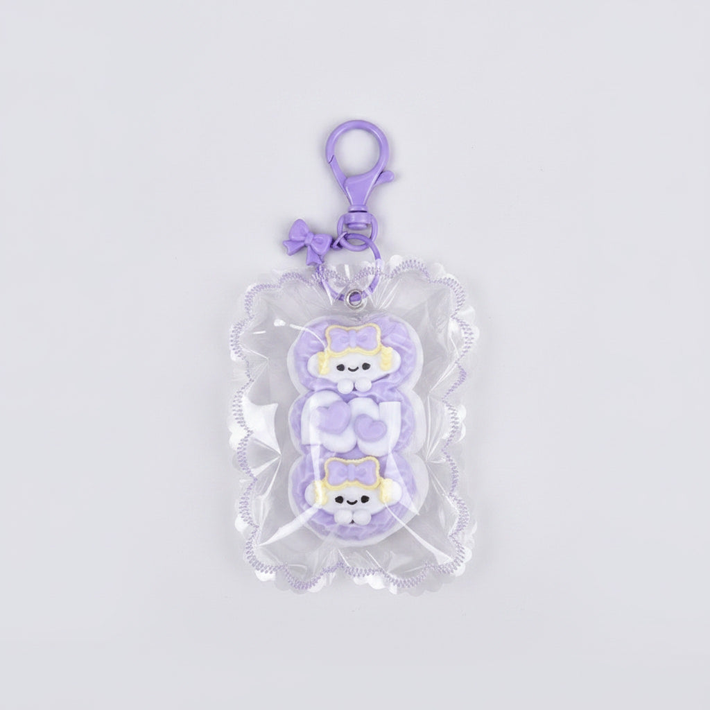 Paw Print Bone Squishy Keychain - Purple