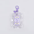 Paw Print Bone Squishy Keychain - Purple