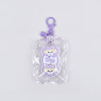 Paw Print Bone Squishy Keychain - Purple