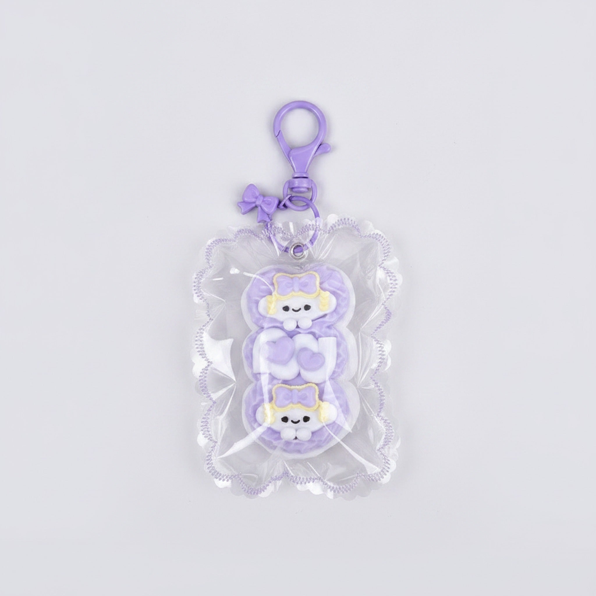 Paw Print Bone Squishy Keychain - Purple