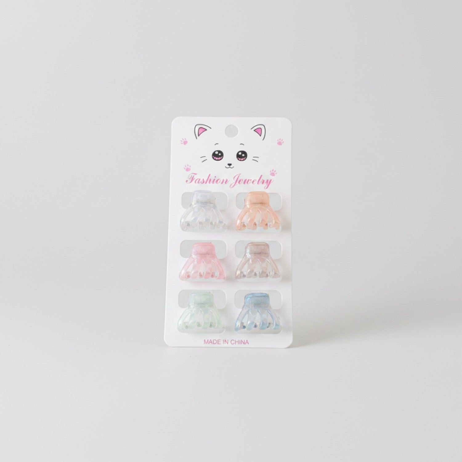 Mini Claw Clip Set – 6 Pack Clear & Peach