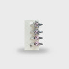 Gemstone Heart Claw Hair Clip Set Pink Bear