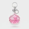 Pink Glitter Shell Acrylic Keyring with Pearl Charm – novelty & toys (view 1)