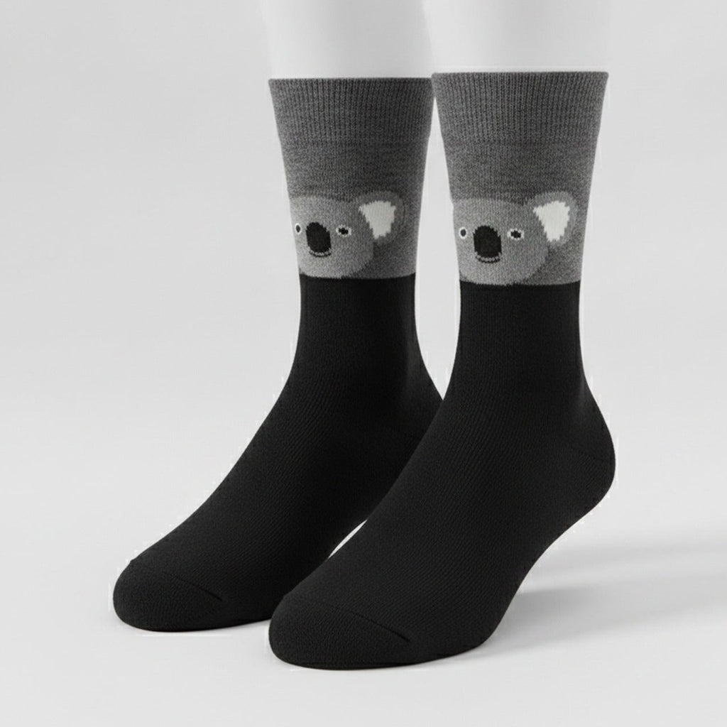 Black Koala Print Crew Socks – apparel accessories (view 1)