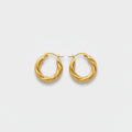 Twisted Gold Hoop Earrings Gold