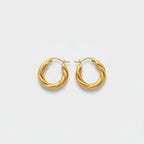 Twisted Gold Hoop Earrings Gold