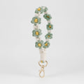 Crochet Daisy Flower Keychain - Sage Green