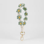 Crochet Daisy Flower Keychain - Sage Green
