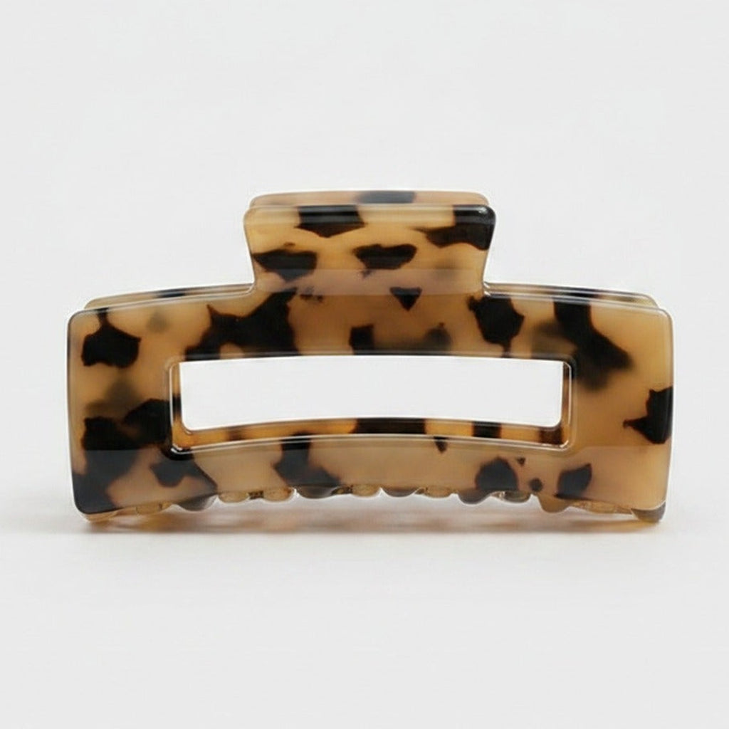 Tortoiseshell Beaded Hair Claw Clip - Tortoiseshell Tan 7.8cm – hair accessories (view 1)