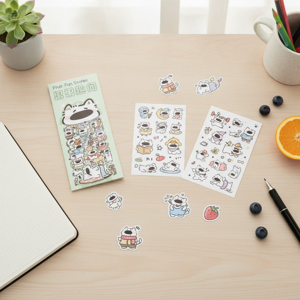 Puppy Roaming Sticker Set - Fruit Fun