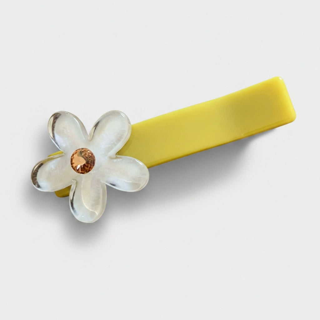 Flower Crystal Hair Clip Yellow – hair accessories (view 1)