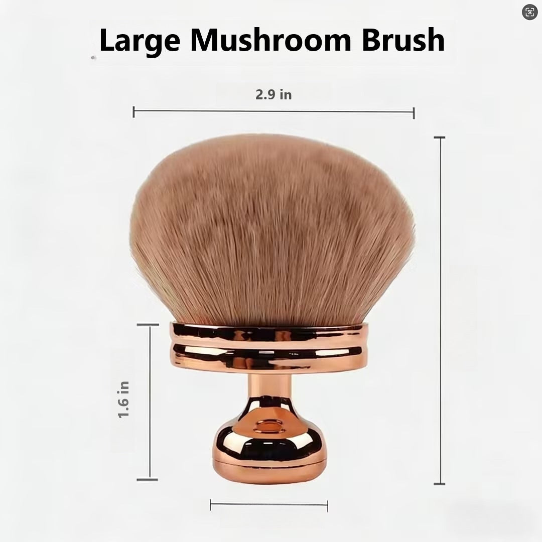 Use large mushroom-shaped powder and blush brushes more often. - Rose