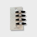 Square Crystal Black Hair Clip Set Black