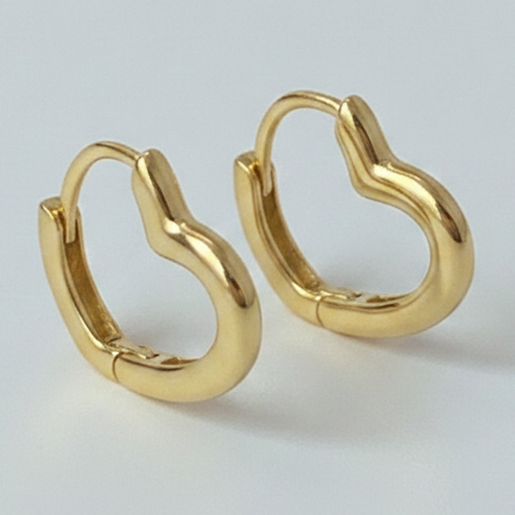 Chunky Mini Hoop Earrings - Gold