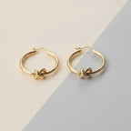 Chic Knot Design Gold Hoop Earrings – jewelry (view 1)