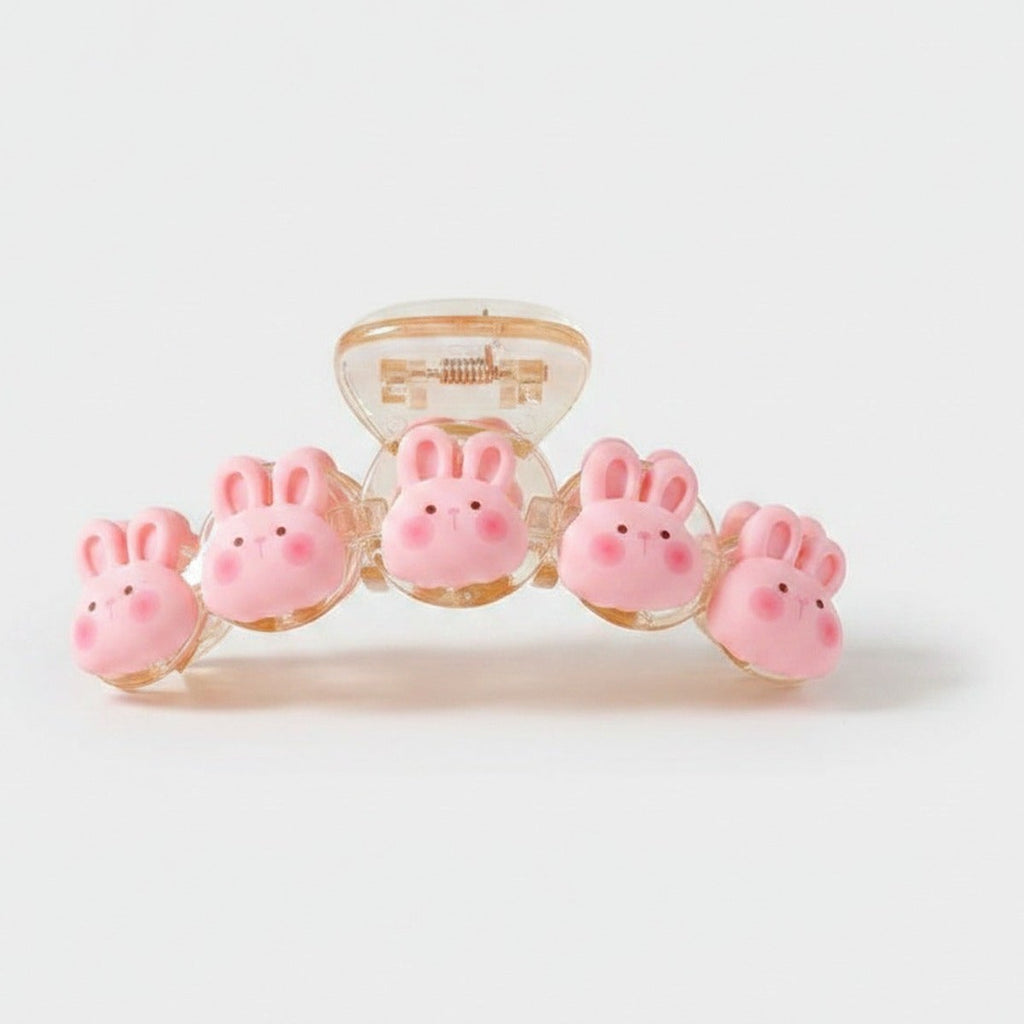 Pink Bunny Beaded Hair Claw Clip – hair accessories (view 1)