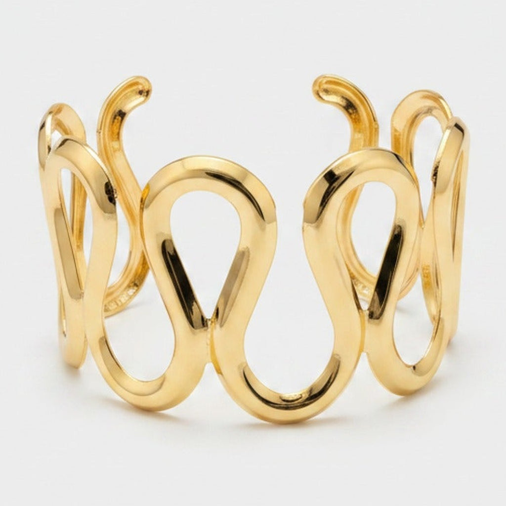 Gold Chunky Loop Statement Cuff Ring – jewelry (view 1)