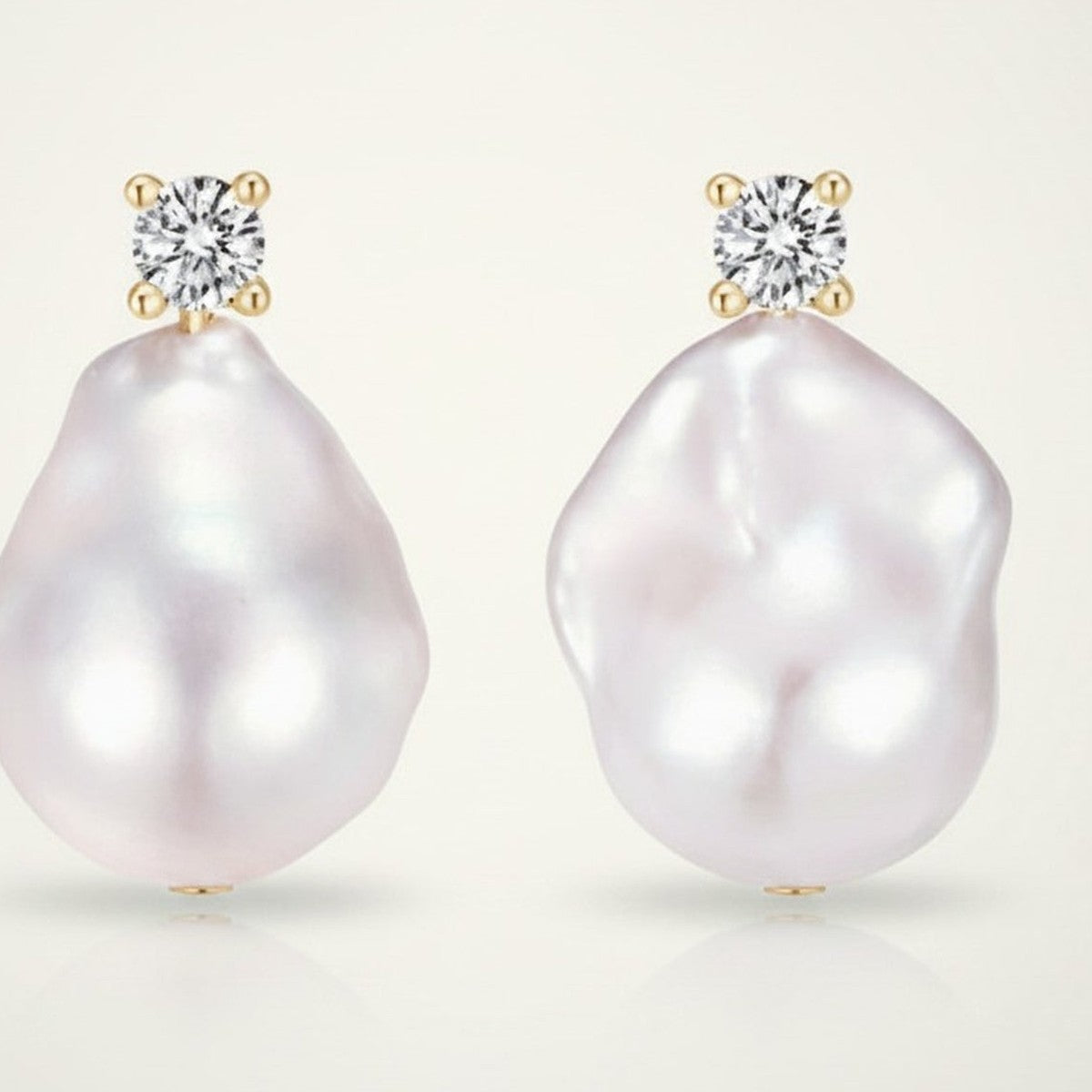 Baroque Pearl and Diamond Drop Earrings – jewelry (view 1)