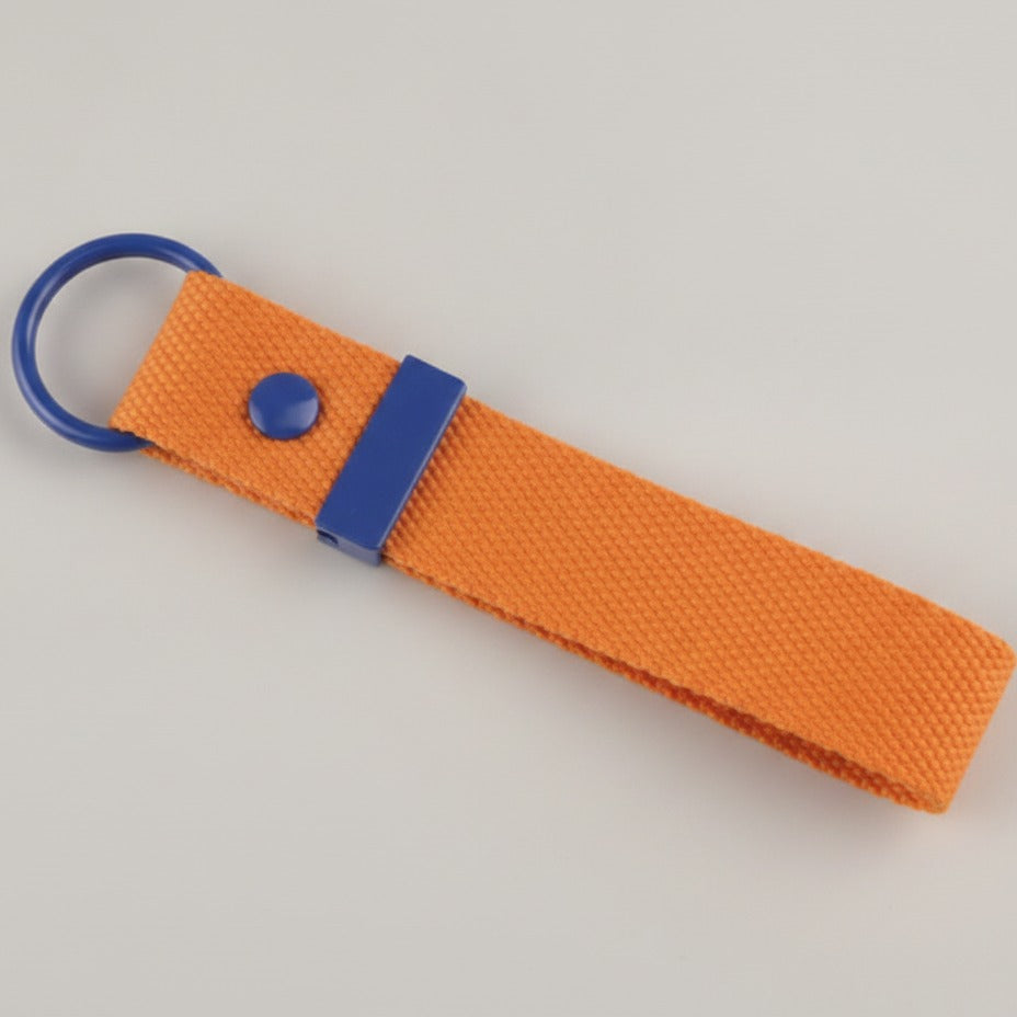 Fabric Keychain DIY Set - Orange / Royal Blue Buckle