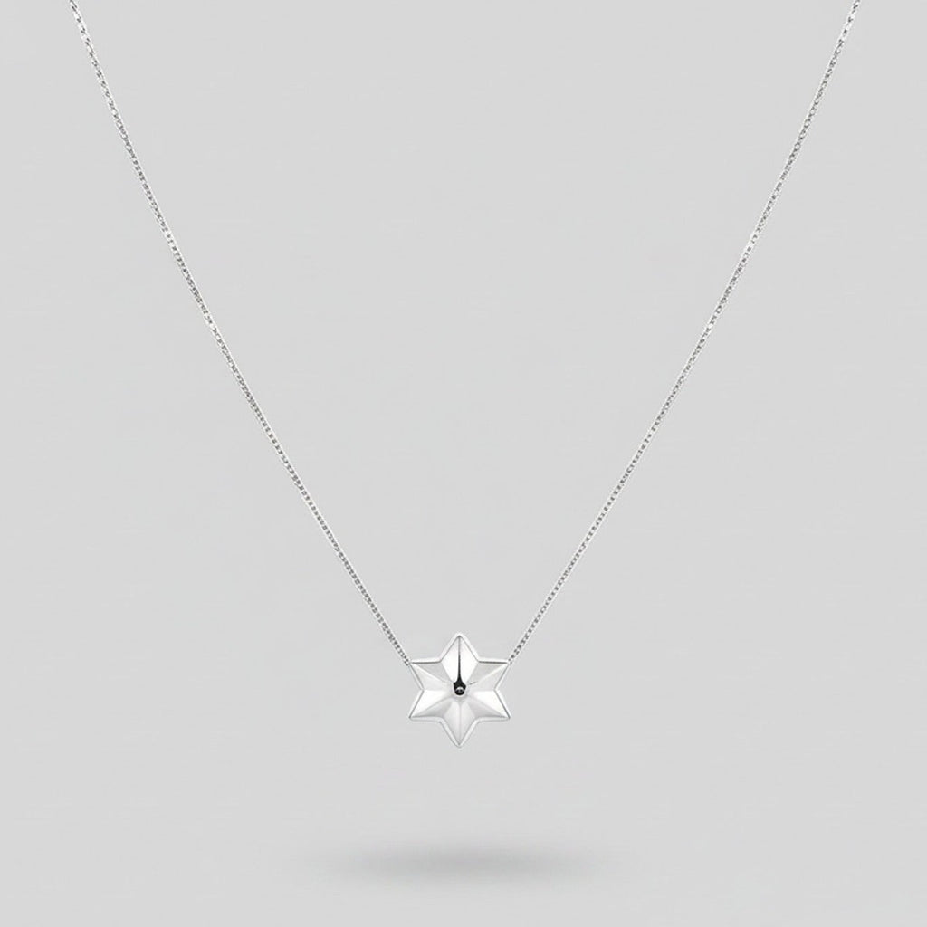 Silver Four-Point Star Pendant Necklace – jewelry (view 1)