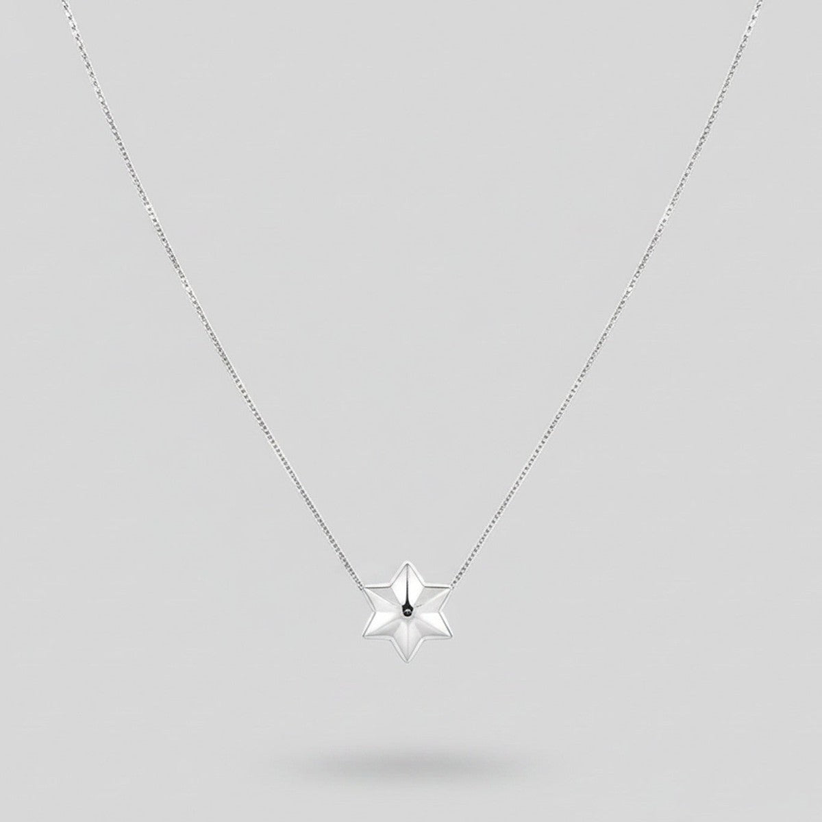 Silver Four-Point Star Pendant Necklace – jewelry (view 1)