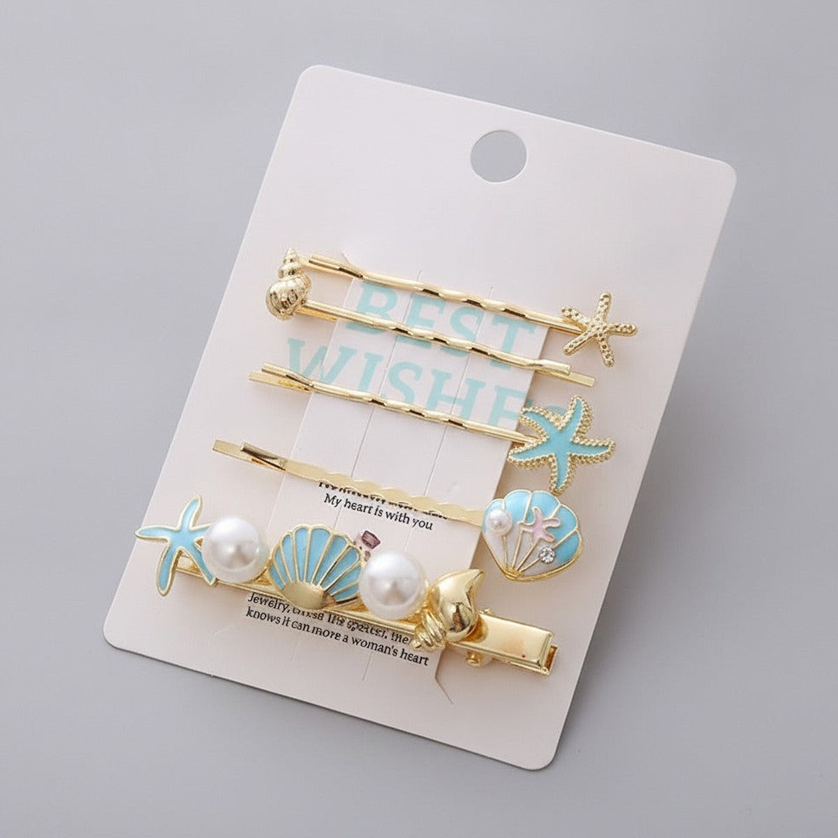 Coastal Charm Hair Clip Set - Blue