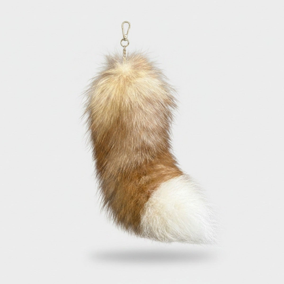 Fluffy Tan & White Faux Fur Keychain Charm – novelty & toys (view 1)