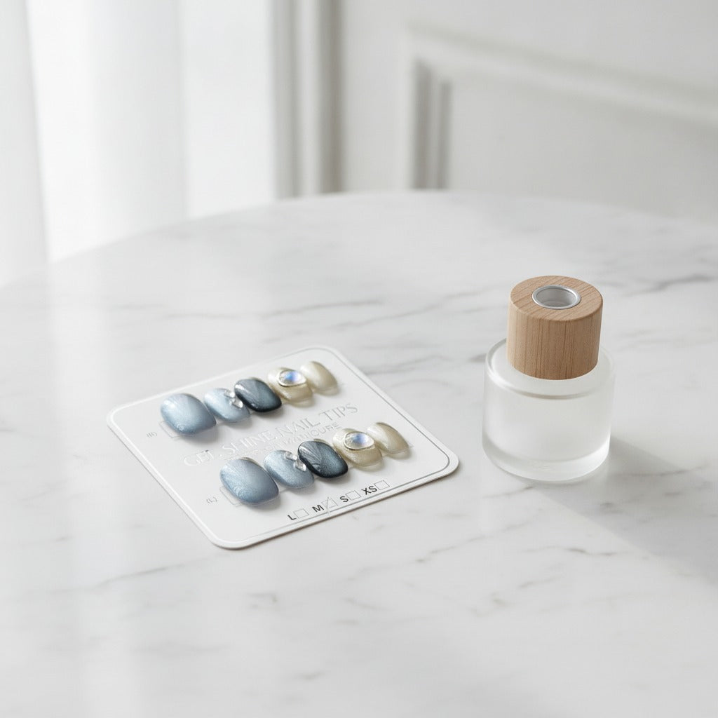 Gel Shine Nail Tips Press-On Set - Shimmer Mix