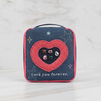 Love You Forever Velvet Case - Navy & Pink Heart