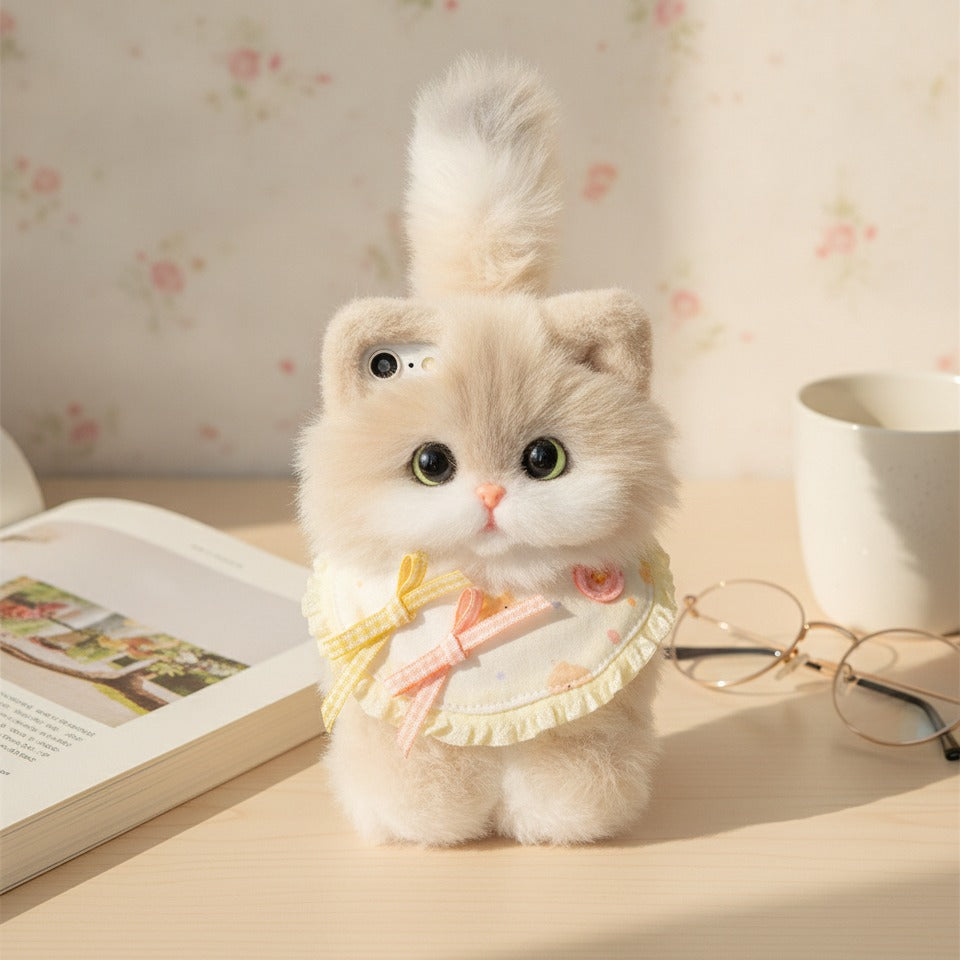 Fluffy Cat Charm DIY Kit - White