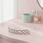 Crystal Pearl Padded Headband - Silver Pearl