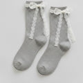 Gray Lace Bow Crew Socks – apparel accessories (view 1)