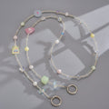 Beaded Phone Charm Strap - Colorful Leaf & Car