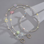 Beaded Phone Charm Strap - Colorful Leaf & Car