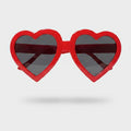 Red Heart-Shaped Sunglasses With Dark Lenses – eyewear (view 1)