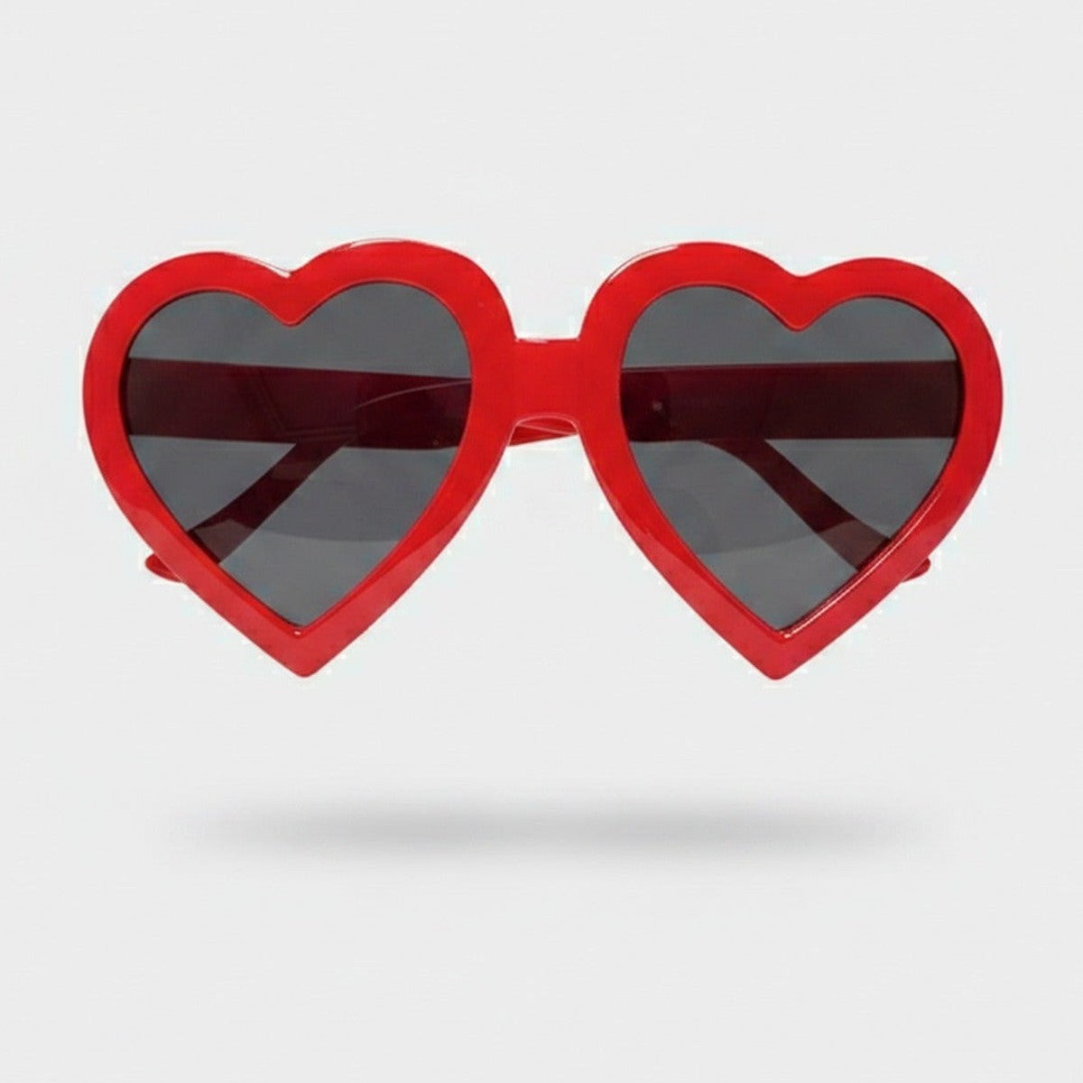 Red Heart-Shaped Sunglasses With Dark Lenses – eyewear (view 1)