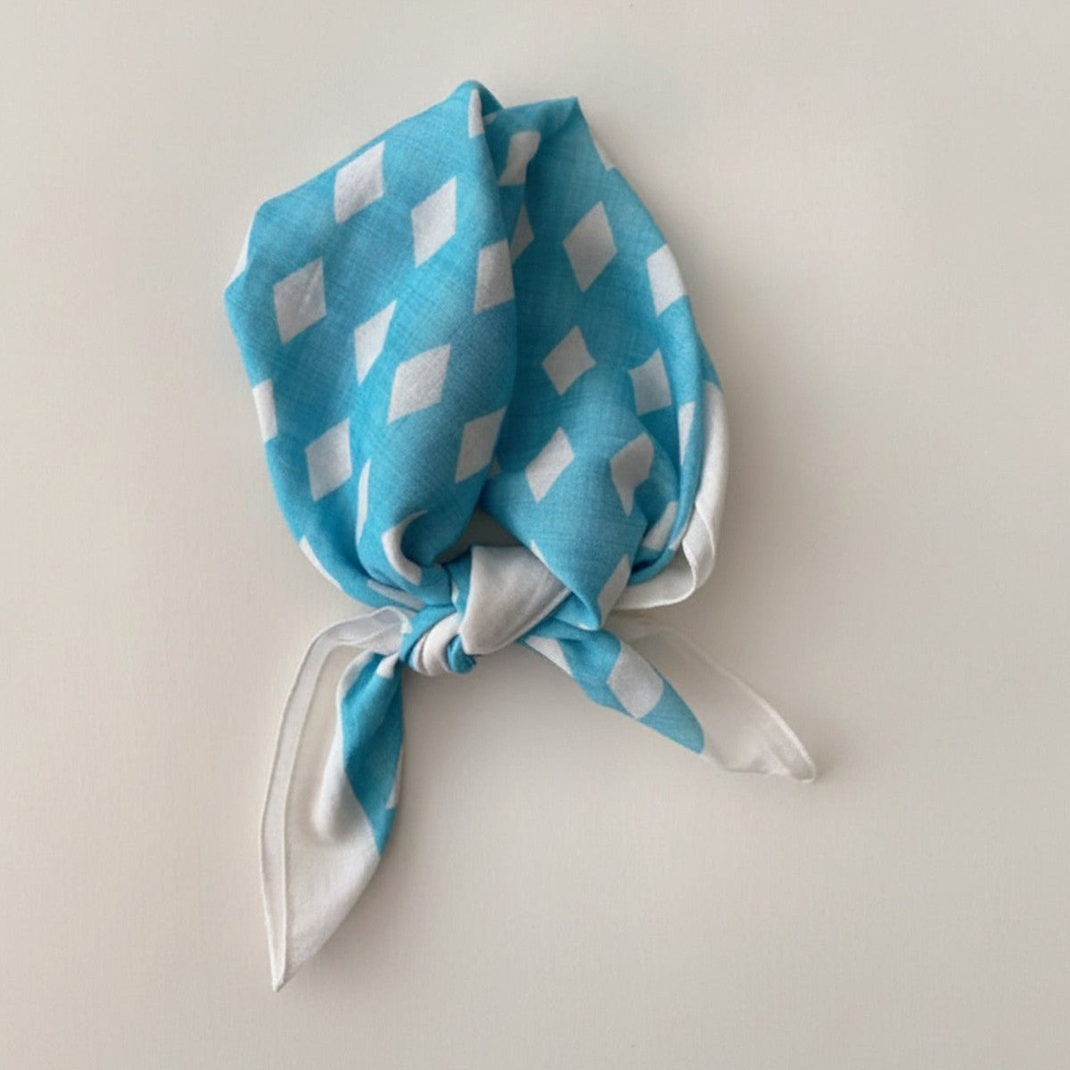 Turquoise Diamond Print Neck Scarf – scarves & belts (view 1)